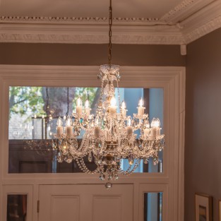 Balmoral Crystal Chandelier Medium in Antique Brass