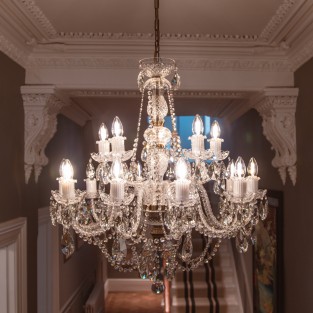 Balmoral Crystal Chandelier Medium in Antique Brass