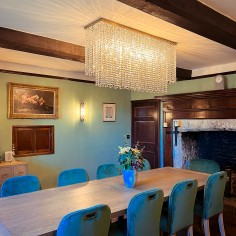 Wilmslow Crystal Rectangular Chandelier Antique Brass