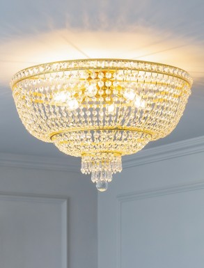 Malvern Crystal Ceiling Chandelier Gold