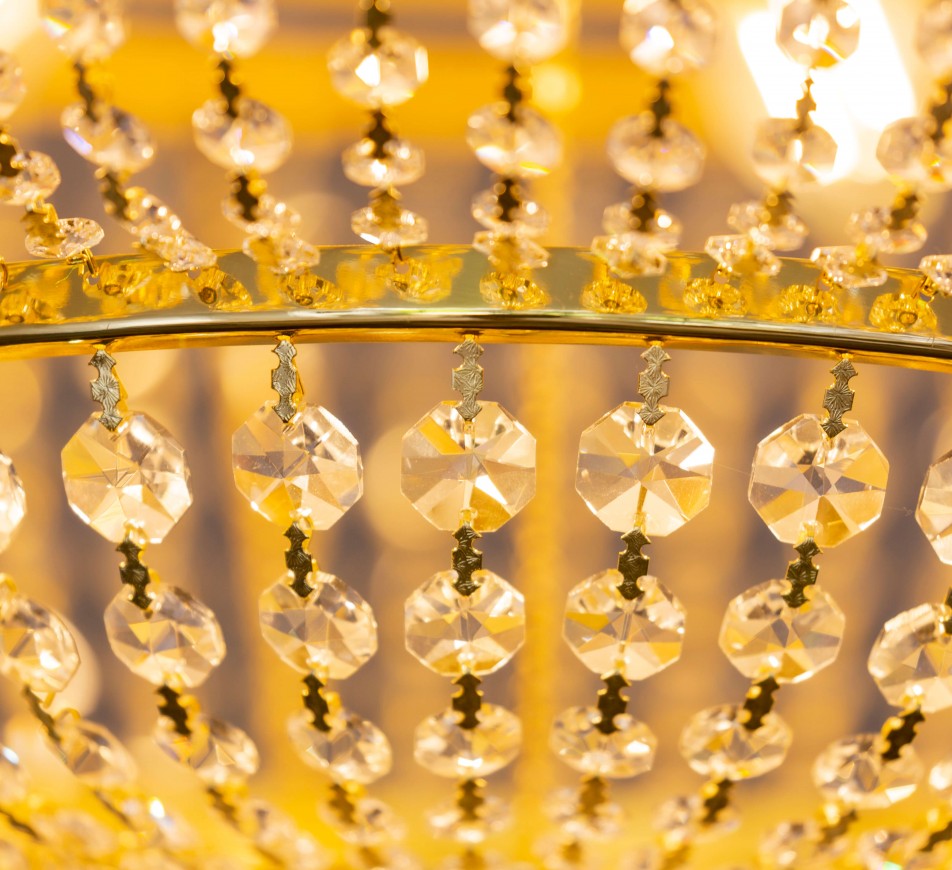 Malvern Crystal Ceiling Chandelier Gold