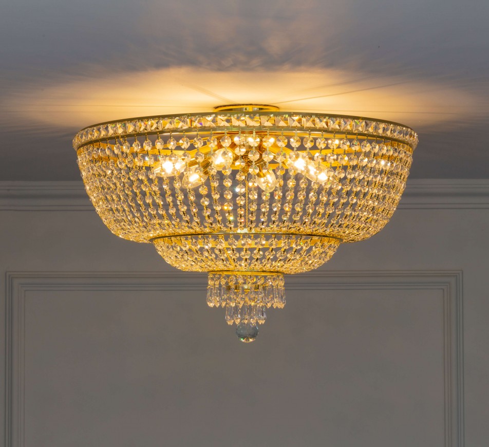 Malvern Crystal Ceiling Chandelier Gold