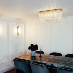 Hamish Crystal Rectangular Chandelier Brushed Brass