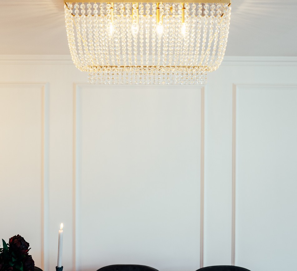 Hamish Crystal Rectangular Chandelier Brushed Brass