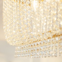 Hamish Crystal Rectangular Chandelier Brushed Brass