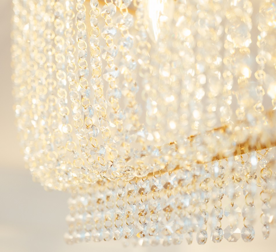 Hamish Crystal Rectangular Chandelier Brushed Brass