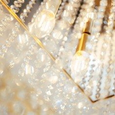 Hamish Crystal Rectangular Chandelier Brushed Brass