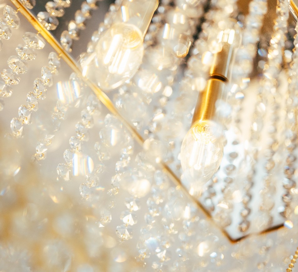 Hamish Crystal Rectangular Chandelier Brushed Brass