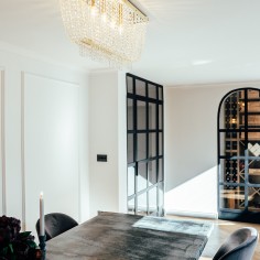 Hamish Crystal Rectangular Chandelier Brushed Brass