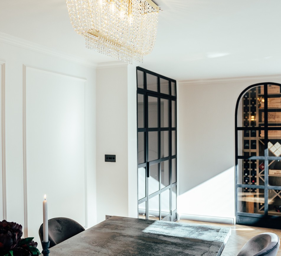 Hamish Crystal Rectangular Chandelier Brushed Brass