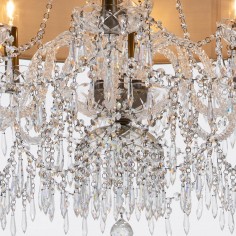 Georgian Crystal Chandelier Belgravia with Large Single Silk Shade