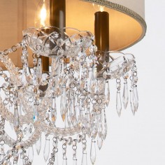 Georgian Crystal Chandelier Belgravia with Large Single Silk Shade