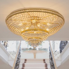 Large Ceiling Crystal Chandelier Gold