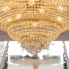 Large Ceiling Crystal Chandelier Gold