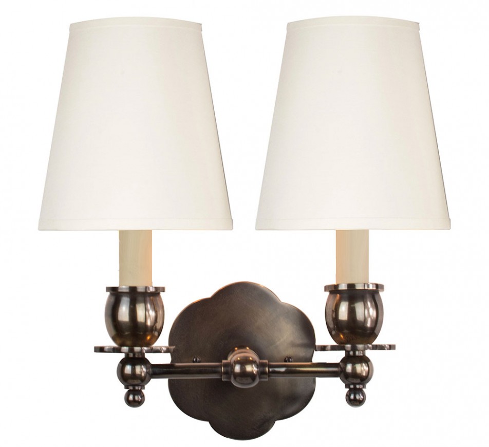 Blossom Brass Sconce Double With a Shade