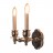 Scallop Brass Sconce Double With a Shade