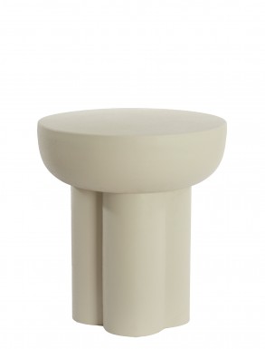 Vintara Cream Side Table - Mid Century Elegance