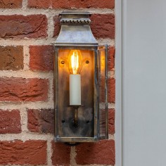 Georgian Outdoor Slim Wall Lantern Clementine Antique Brass