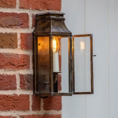Georgian Outdoor Slim Wall Lantern Clementine Antique Brass