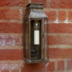 Georgian Outdoor Slim Wall Lantern Clementine Antique Brass