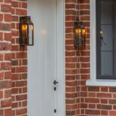 Georgian Outdoor Slim Wall Lantern Clementine Antique Brass