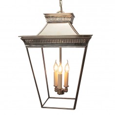 Large Pittville Hanging Lantern Distressed Antique Brass
