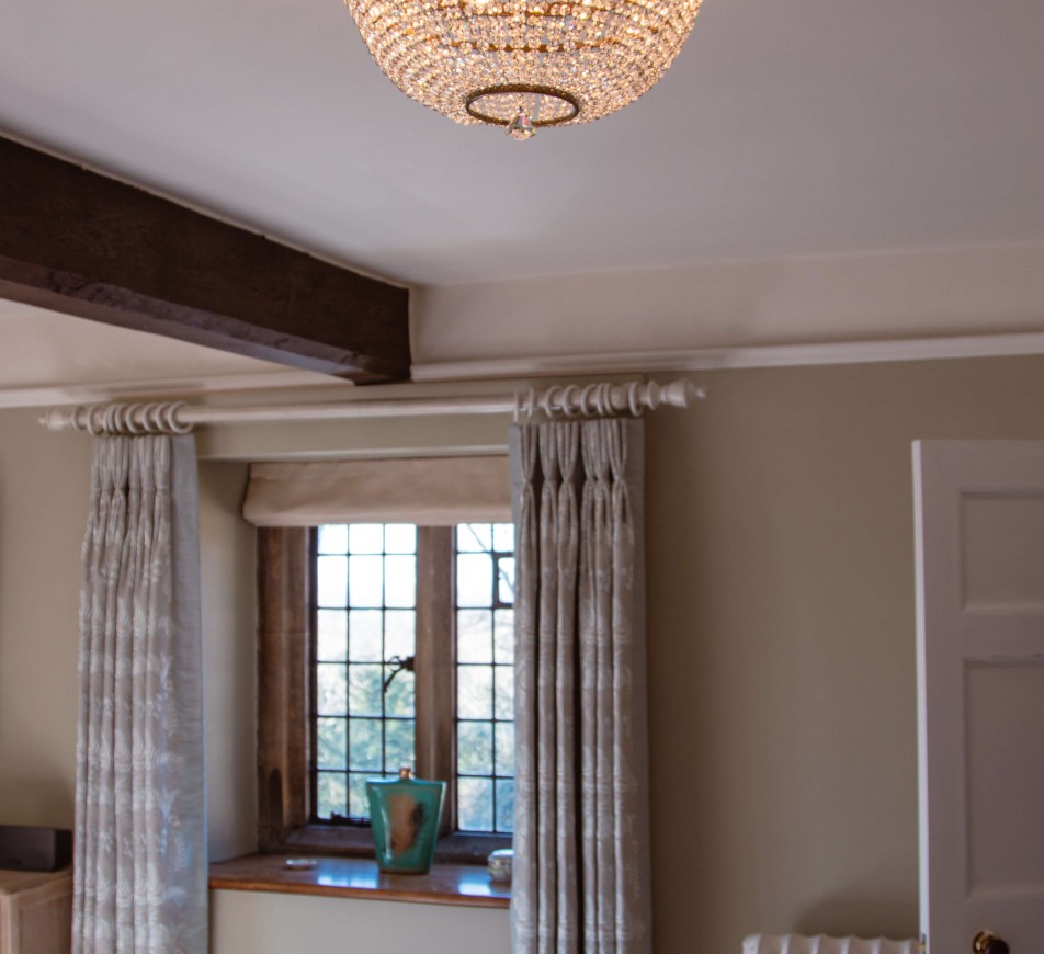 Ceiling Crystal  Chandelier Luna,  Medium, Antique Brass