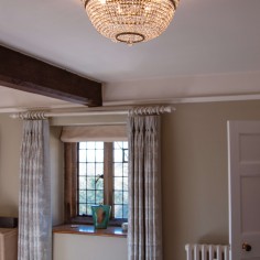 Ceiling Crystal  Chandelier Luna,  Medium, Antique Brass