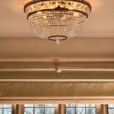 Ceiling Crystal  Chandelier Luna,  Medium, Antique Brass