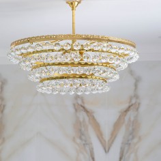 Clarence Round Chandelier IP44 Bathroom Safe Crystal Light