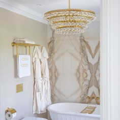 Clarence Round Chandelier IP44 Bathroom Safe Crystal Light