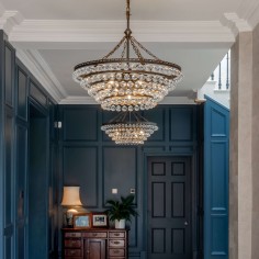 Clarence Round Chandelier IP44 Bathroom Safe Crystal Light