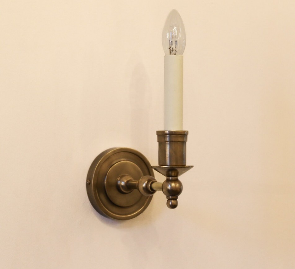 Edward - English Brass Wall Sconce - Classic Single Arm Candle Light
