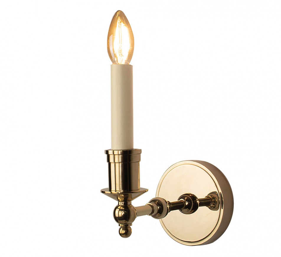 Edward - English Brass Wall Sconce - Classic Single Arm Candle Light