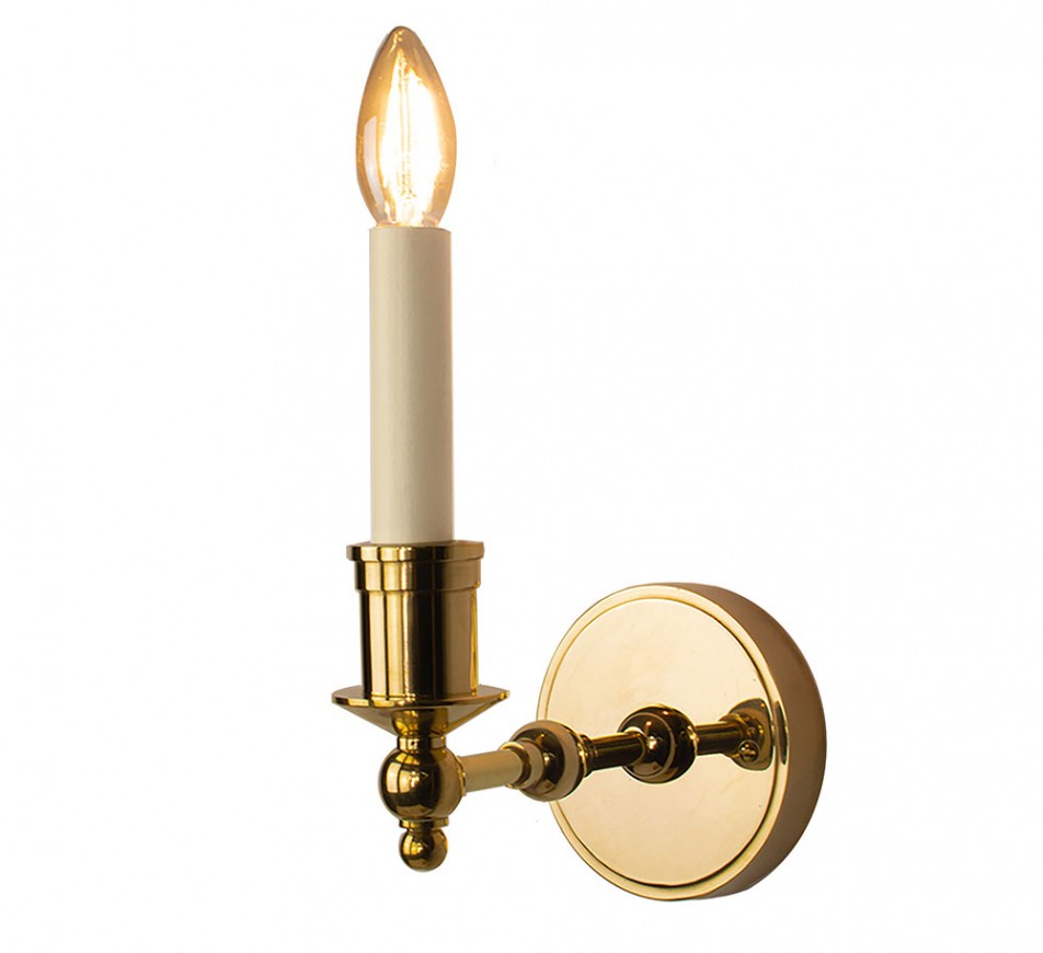 Edward - English Brass Wall Sconce - Classic Single Arm Candle Light