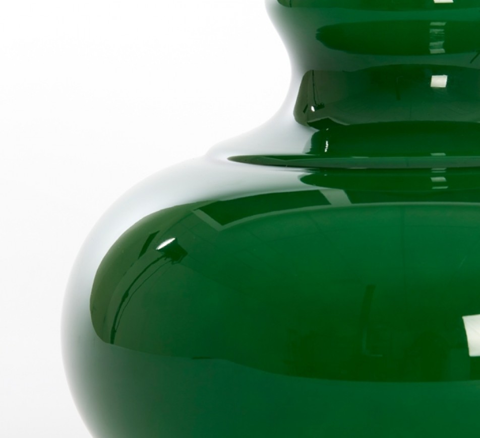 Bulbous Bottle Green Glass Table Lamp