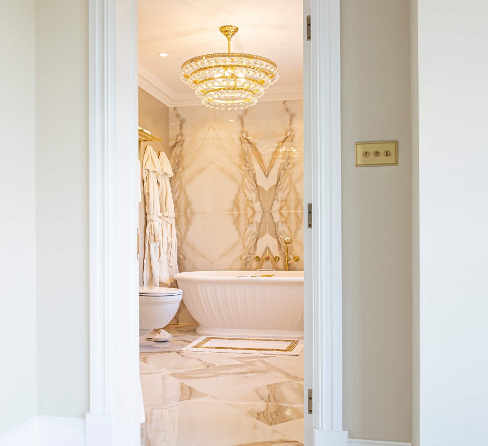 Clarence Round Chandelier IP44 Bathroom Safe Crystal Light