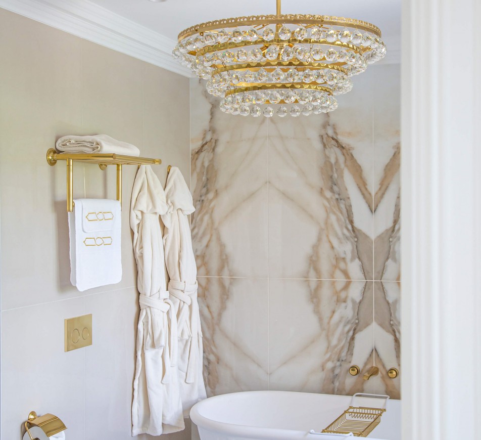 Clarence Round Chandelier IP44 Bathroom Safe Crystal Light