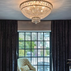 Celeste Crystal Glass chandelier for Lower Ceilings, Medium