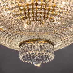 Celeste Crystal Glass chandelier for Lower Ceilings, Medium