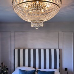 Celeste Crystal Glass chandelier for Lower Ceilings, Medium