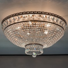 Celeste Crystal Glass chandelier for Lower Ceilings, Medium