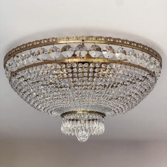 Celeste Crystal Glass chandelier for Lower Ceilings, Medium