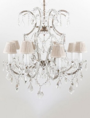Wellington Large Crystal Chandelier with shades