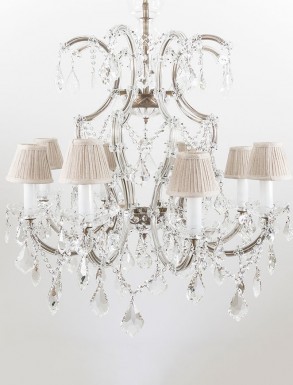 Wellington Large Crystal Chandelier with shades