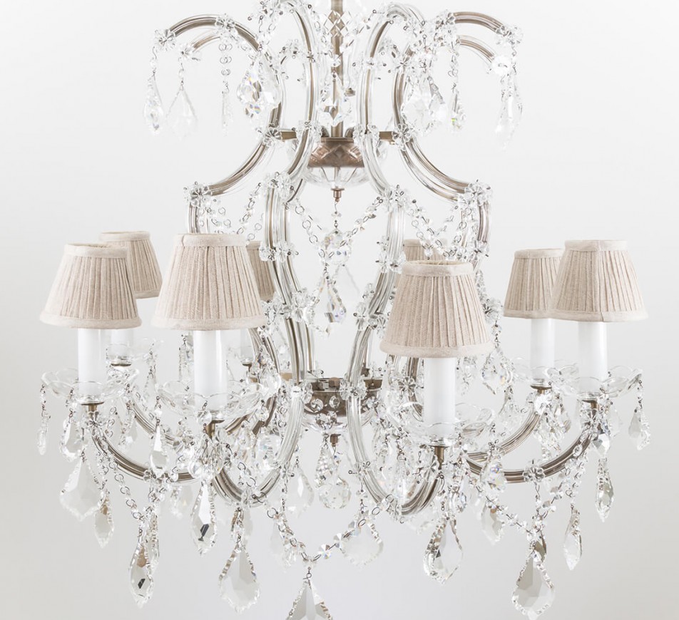 Wellington Large Crystal Chandelier with shades