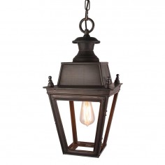 Battledown Hanging Outdoor Lantern Medium 1 bulb Dark Antique Brass