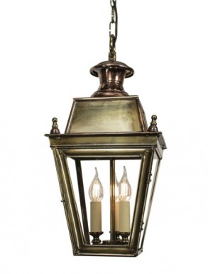 Battledown Hanging Outdoor Lantern 3 Bulbs Distressed Dark Antique Brass