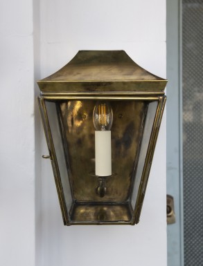 Kemble Outdoor Wall Lantern Small Antique Brass