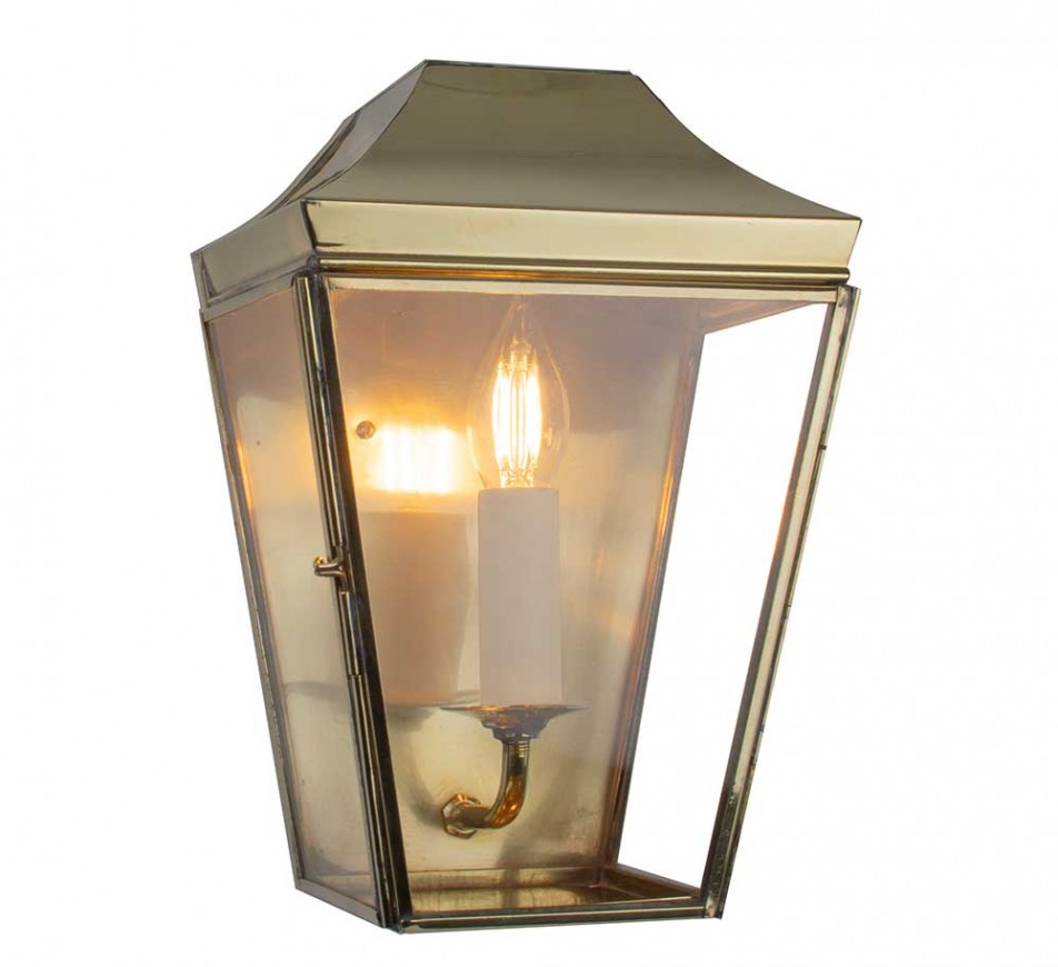 Kemble Outdoor Wall Lantern Small Antique Brass